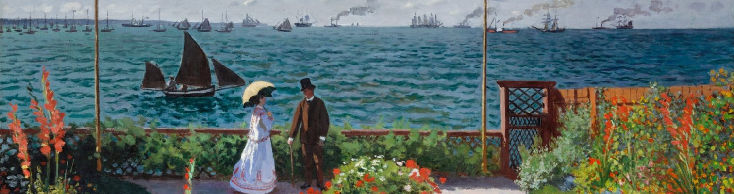 Garden at Sainte-Adresse by Claude Monet, high resolution famous painting. Original from The MET. Digitally enhanced by rawpixel.